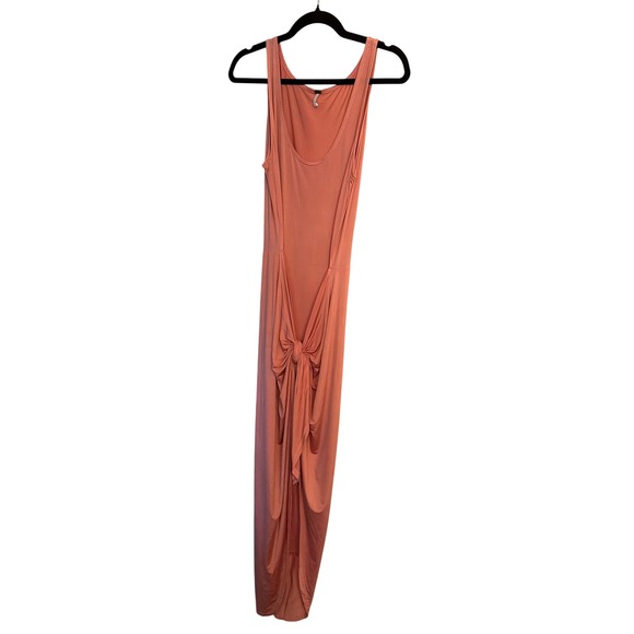 Young Fabulous & Broke Dresses & Skirts - Young Fabulous & Broke Maxi Dress Coral Pink Knot Front Sleeveless Scoop Neck S